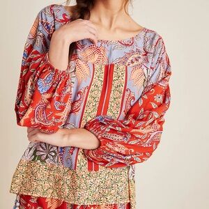 Anthro Sonrisa Paisley Top Size Large
